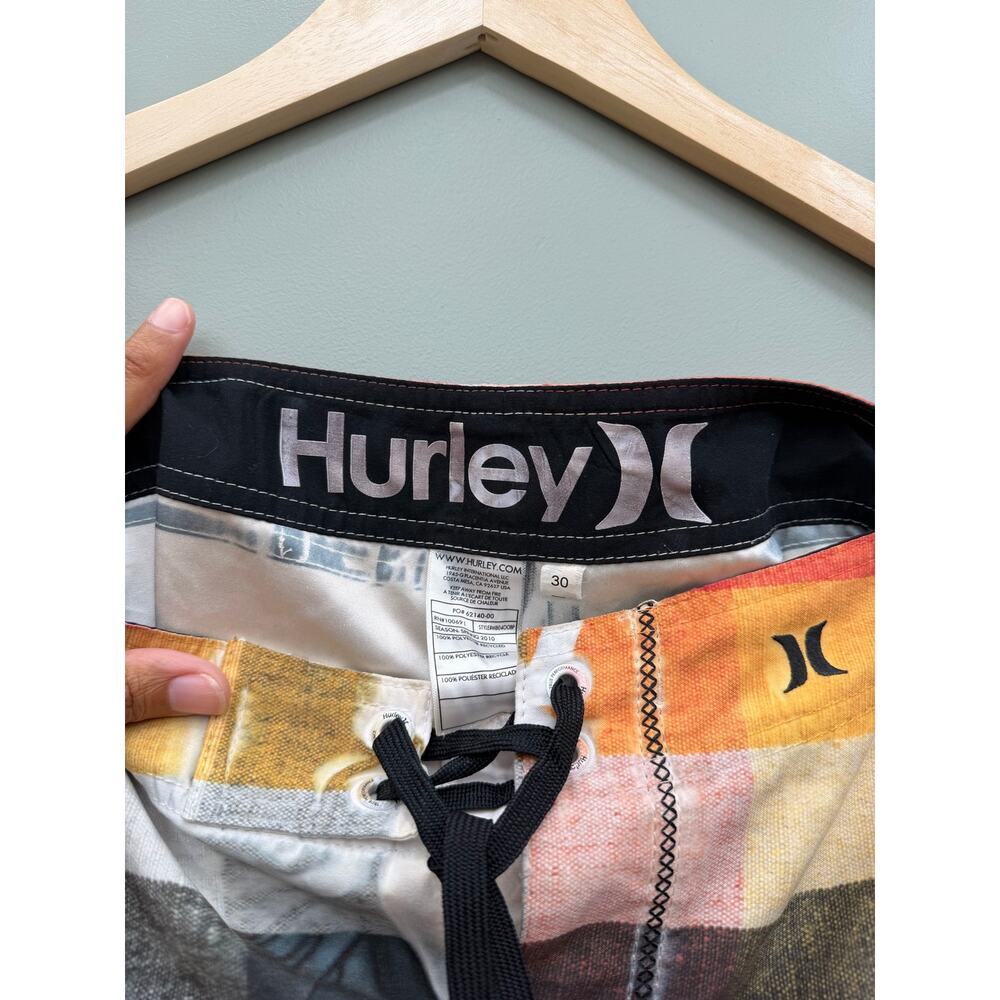 Hurley Phantom Plaid Board Shorts Mens 30 Surf Swim Beach Performance - Picture 6 of 6